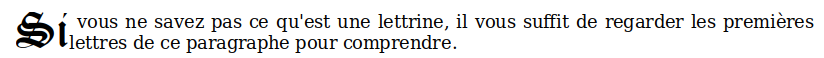 paragraphe lettrines