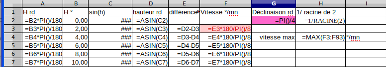 extrait formules vitesse hauteur
